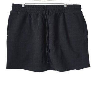 Forever 21+ Black High-Waisted Drawstring Skirt-Shorts